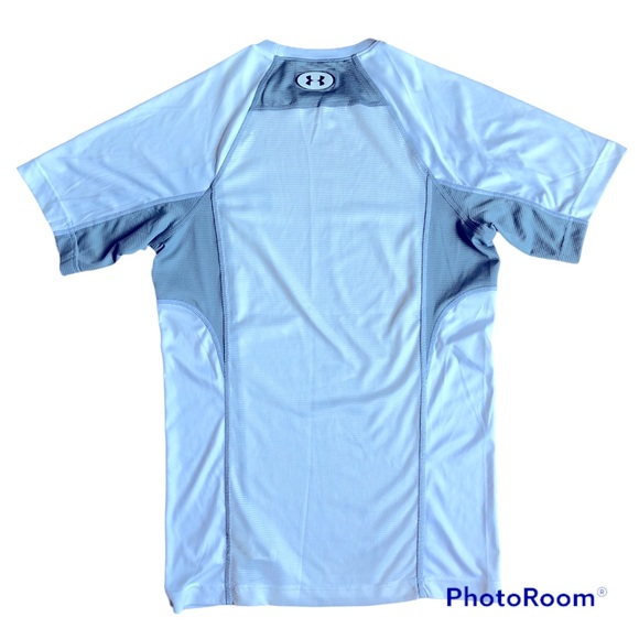 UNDER ARMOUR Fitted Shirt Heat Gear Short Sleeve White Small Men’s - Picture 2 of 13